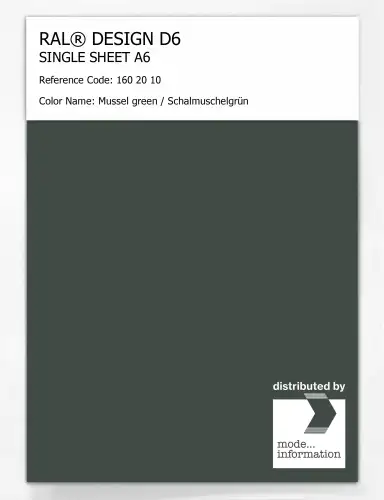 Artikelbild des Artikels “RAL® DESIGN D6 SINGLE SHEET A6 160 20 10 Mussel green / Schalmuschelgrün “