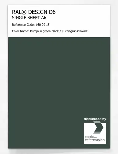 Artikelbild des Artikels “RAL® DESIGN D6 SINGLE SHEET A6 160 20 15 Pumpkin green black / Kürbisgrünschwarz “