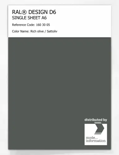 Artikelbild des Artikels “RAL® DESIGN D6 SINGLE SHEET A6 160 30 05 Rich olive / Sattoliv “
