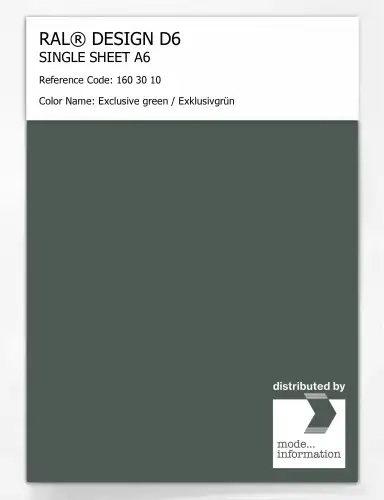 Artikelbild des Artikels “RAL® DESIGN D6 SINGLE SHEET A6 160 30 10 Exclusive green / Exklusivgrün “