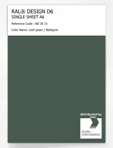Artikelbild des Artikels “RAL® DESIGN D6 SINGLE SHEET A6 160 30 15 Leaf green / Blattgrün “