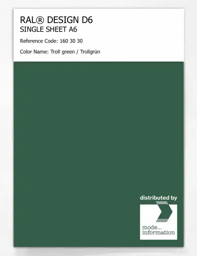 Artikelbild des Artikels “RAL® DESIGN D6 SINGLE SHEET A6 160 30 30 Troll green / Trollgrün “