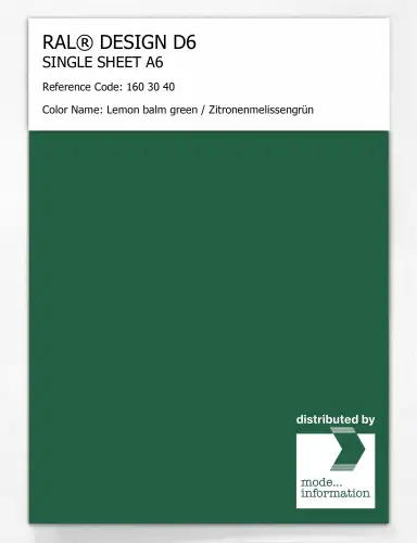 Artikelbild des Artikels “RAL® DESIGN D6 SINGLE SHEET A6 160 30 40 Lemon balm green / Zitronenmelissengrün “