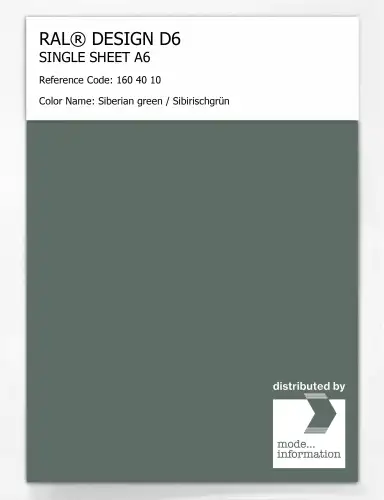 Artikelbild des Artikels “RAL® DESIGN D6 SINGLE SHEET A6 160 40 10 Siberian green / Sibirischgrün “
