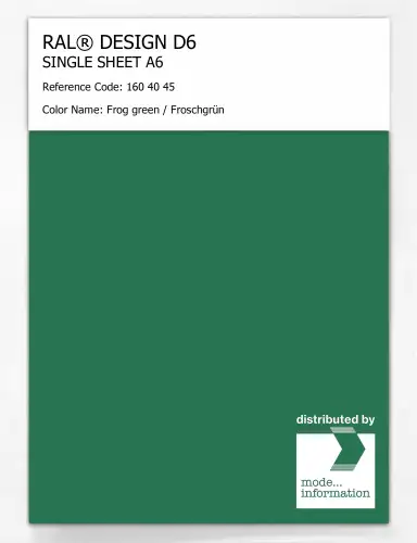 Artikelbild des Artikels “RAL® DESIGN D6 SINGLE SHEET A6 160 40 45 Frog green / Froschgrün “