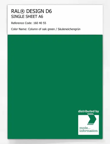 Artikelbild des Artikels “RAL® DESIGN D6 SINGLE SHEET A6 160 40 55 Column of oak green / Säuleneichengrün “