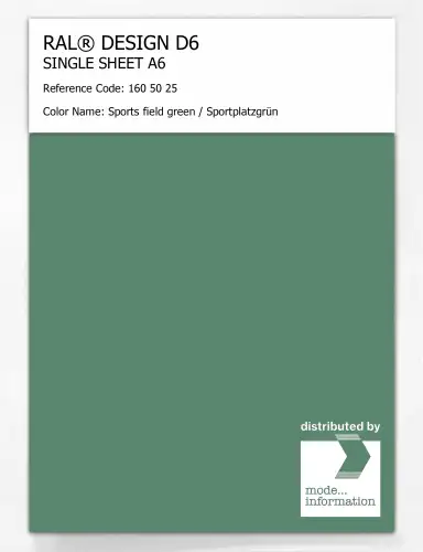 Artikelbild des Artikels “RAL® DESIGN D6 SINGLE SHEET A6 160 50 25 Sports field green / Sportplatzgrün “