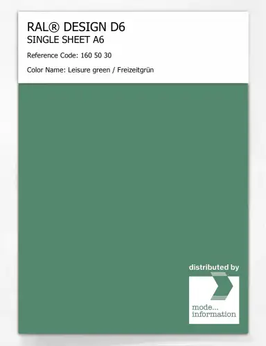 Artikelbild des Artikels “RAL® DESIGN D6 SINGLE SHEET A6 160 50 30 Leisure green / Freizeitgrün “