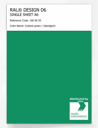 Artikelbild des Artikels “RAL® DESIGN D6 SINGLE SHEET A6 160 50 55 Iceland green / Islandgrün “