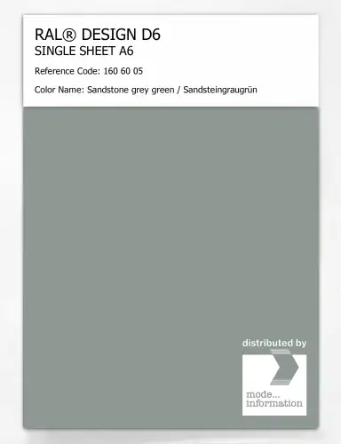 Artikelbild des Artikels “RAL® DESIGN D6 SINGLE SHEET A6 160 60 05 Sandstone grey green / Sandsteingraugrün “