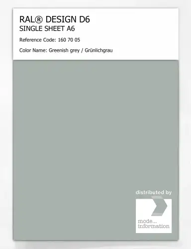 Artikelbild des Artikels “RAL® DESIGN D6 SINGLE SHEET A6 160 70 05 Greenish grey / Grünlichgrau “