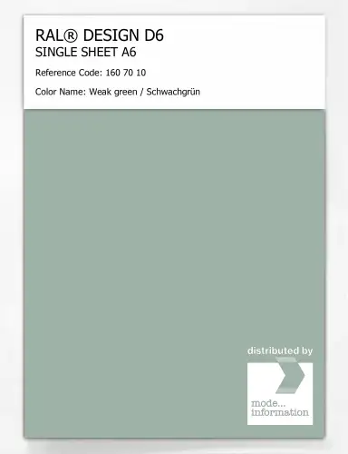 Artikelbild des Artikels “RAL® DESIGN D6 SINGLE SHEET A6 160 70 10 Weak green / Schwachgrün “