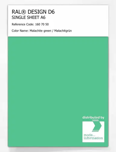Artikelbild des Artikels “RAL® DESIGN D6 SINGLE SHEET A6 160 70 50 Malachite green / Malachitgrün “