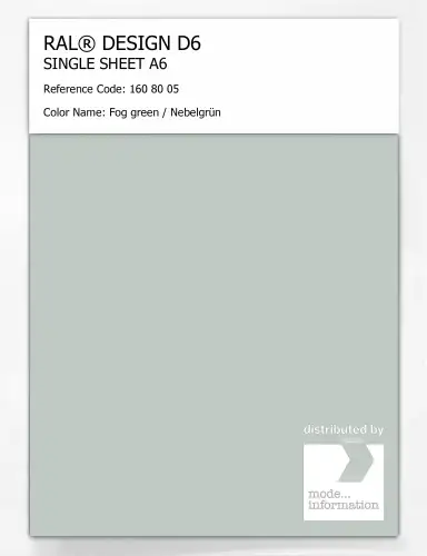 Artikelbild des Artikels “RAL® DESIGN D6 SINGLE SHEET A6 160 80 05 Fog green / Nebelgrün “