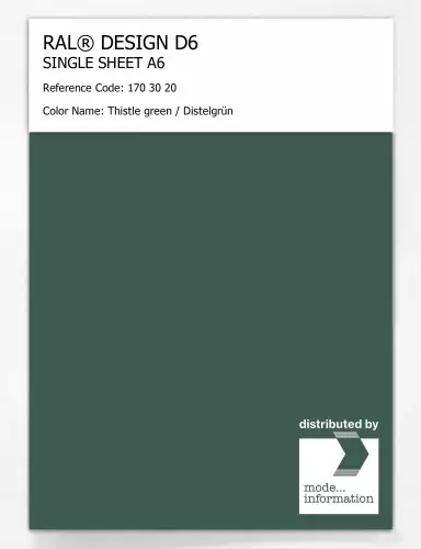 Artikelbild des Artikels “RAL® DESIGN D6 SINGLE SHEET A6 170 30 20 Thistle green / Distelgrün “