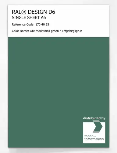 Artikelbild des Artikels “RAL® DESIGN D6 SINGLE SHEET A6 170 40 25 Ore mountains green / Erzgebirgsgrün “