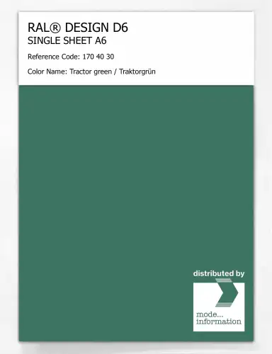 Artikelbild des Artikels “RAL® DESIGN D6 SINGLE SHEET A6 170 40 30 Tractor green / Traktorgrün “