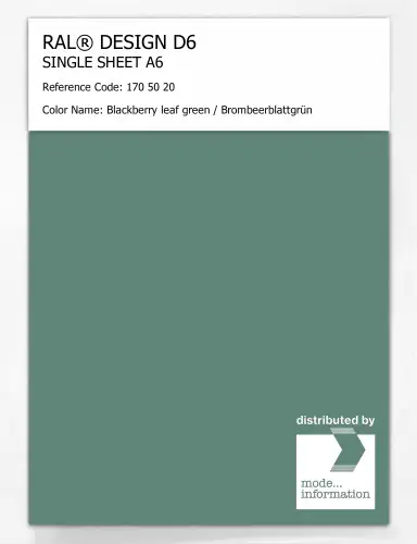 Artikelbild des Artikels “RAL® DESIGN D6 SINGLE SHEET A6 170 50 20 Blackberry leaf green / Brombeerblattgrün “