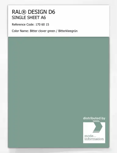 Artikelbild des Artikels “RAL® DESIGN D6 SINGLE SHEET A6 170 60 15 Bitter clover green / Bitterkleegrün “