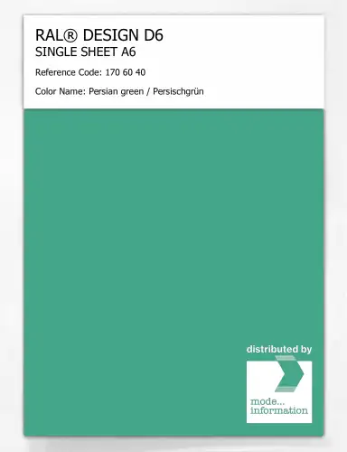 Artikelbild des Artikels “RAL® DESIGN D6 SINGLE SHEET A6 170 60 40 Persian green / Persischgrün “