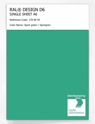 Artikelbild des Artikels “RAL® DESIGN D6 SINGLE SHEET A6 170 60 45 Sport green / Sportgrün “