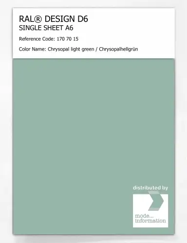 Artikelbild des Artikels “RAL® DESIGN D6 SINGLE SHEET A6 170 70 15 Chrysopal light green / Chrysopalhellgrün “