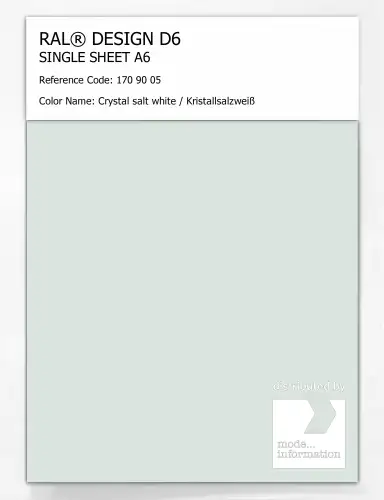 Artikelbild des Artikels “RAL® DESIGN D6 SINGLE SHEET A6 170 90 05 Crystal salt white / Kristallsalzweiß “