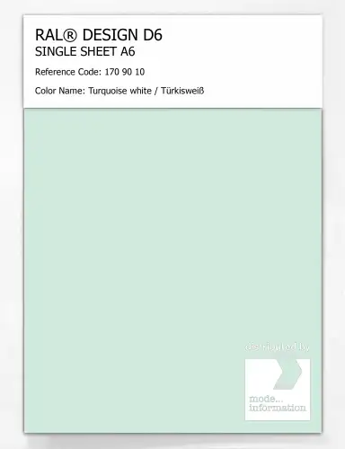 Artikelbild des Artikels “RAL® DESIGN D6 SINGLE SHEET A6 170 90 10 Turquoise white / Türkisweiß “