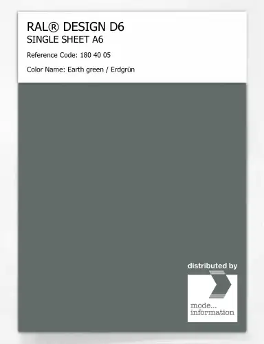Artikelbild des Artikels “RAL® DESIGN D6 SINGLE SHEET A6 180 40 05 Earth green / Erdgrün “