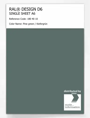 Artikelbild des Artikels “RAL® DESIGN D6 SINGLE SHEET A6 180 40 10 Pine green / Kiefergrün “