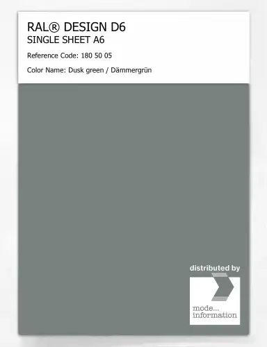 Artikelbild des Artikels “RAL® DESIGN D6 SINGLE SHEET A6 180 50 05 Dusk green / Dämmergrün “