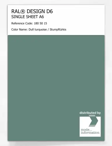 Artikelbild des Artikels “RAL® DESIGN D6 SINGLE SHEET A6 180 50 15 Dull turquoise / Stumpftürkis “