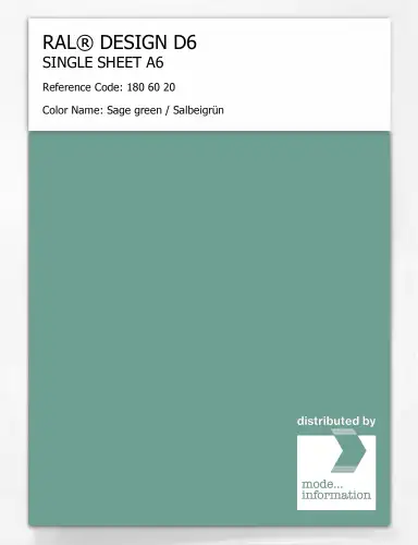 Artikelbild des Artikels “RAL® DESIGN D6 SINGLE SHEET A6 180 60 20 Sage green / Salbeigrün “