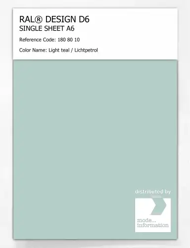 Artikelbild des Artikels “RAL® DESIGN D6 SINGLE SHEET A6 180 80 10 Light teal / Lichtpetrol “