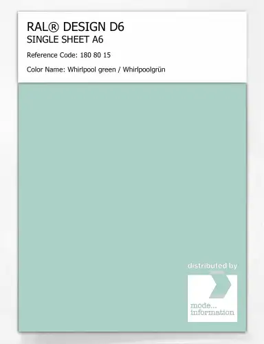 Artikelbild des Artikels “RAL® DESIGN D6 SINGLE SHEET A6 180 80 15 Whirlpool green / Whirlpoolgrün “
