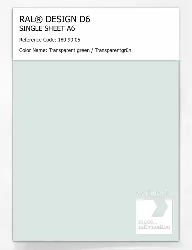 Artikelbild des Artikels “RAL® DESIGN D6 SINGLE SHEET A6 180 90 05 Transparent green / Transparentgrün “