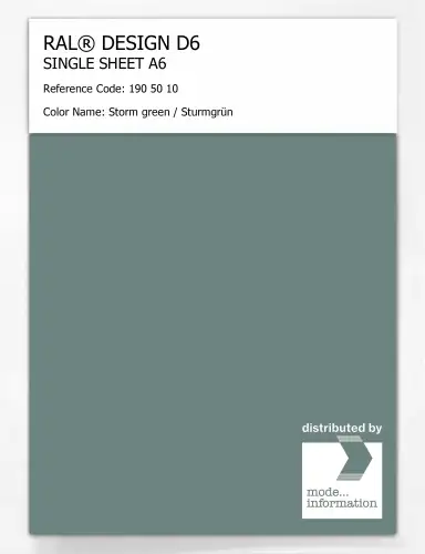 Artikelbild des Artikels “RAL® DESIGN D6 SINGLE SHEET A6 190 50 10 Storm green / Sturmgrün “
