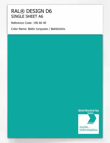 Artikelbild des Artikels “RAL® DESIGN D6 SINGLE SHEET A6 190 60 40 Baltic turquoise / Baltiktürkis “