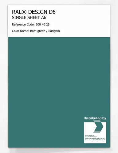 Artikelbild des Artikels “RAL® DESIGN D6 SINGLE SHEET A6 200 40 25 Bath green / Badgrün “