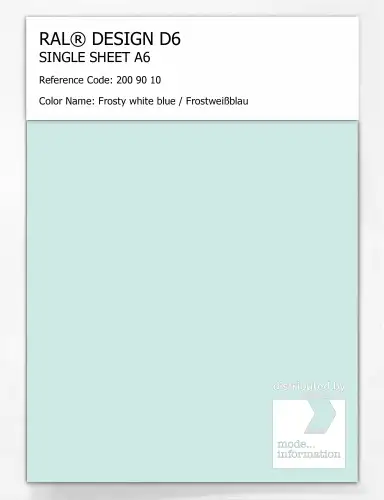 Artikelbild des Artikels “RAL® DESIGN D6 SINGLE SHEET A6 200 90 10 Frosty white blue / Frostweißblau “