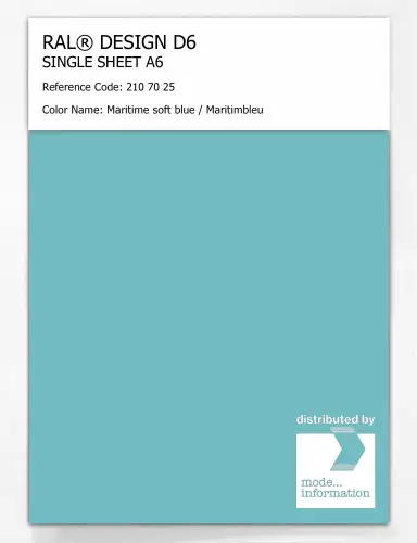 Artikelbild des Artikels “RAL® DESIGN D6 SINGLE SHEET A6 210 70 25 Maritime soft blue / Maritimbleu “