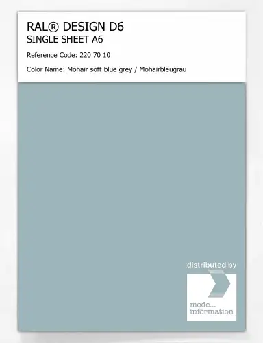 Artikelbild des Artikels “RAL® DESIGN D6 SINGLE SHEET A6 220 70 10 Mohair soft blue grey / Mohairbleugrau “
