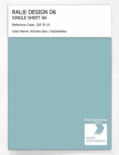 Artikelbild des Artikels “RAL® DESIGN D6 SINGLE SHEET A6 220 70 15 Kitchen blue / Küchenblau “