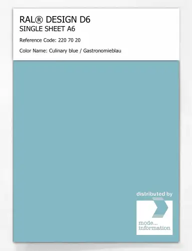 Artikelbild des Artikels “RAL® DESIGN D6 SINGLE SHEET A6 220 70 20 Culinary blue / Gastronomieblau “