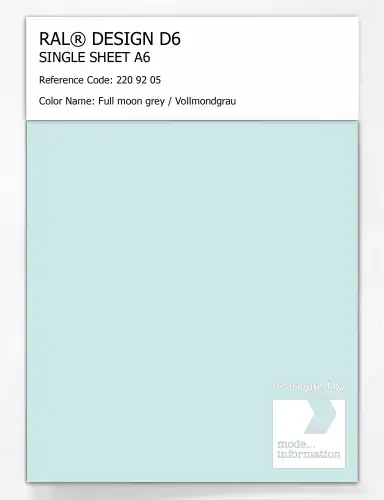 Artikelbild des Artikels “RAL® DESIGN D6 SINGLE SHEET A6 220 92 05 Full moon grey / Vollmondgrau “