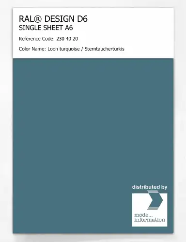 Artikelbild des Artikels “RAL® DESIGN D6 SINGLE SHEET A6 230 40 20 Loon turquoise / Sterntauchertürkis “