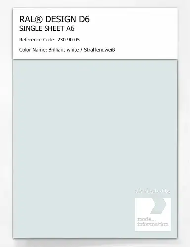 Artikelbild des Artikels “RAL® DESIGN D6 SINGLE SHEET A6 230 90 05 Brilliant white / Strahlendweiß “
