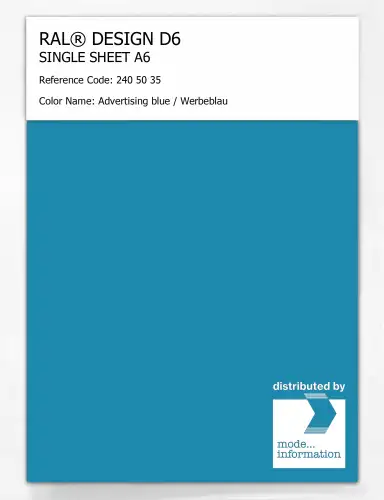 Artikelbild des Artikels “RAL® DESIGN D6 SINGLE SHEET A6 240 50 35 Advertising blue / Werbeblau “