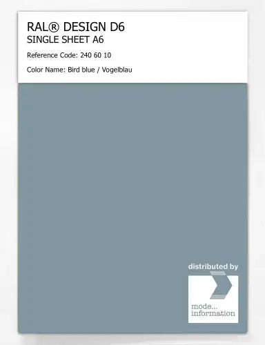 Artikelbild des Artikels “RAL® DESIGN D6 SINGLE SHEET A6 240 60 10 Bird blue / Vogelblau “
