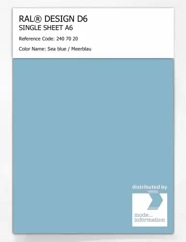 Artikelbild des Artikels “RAL® DESIGN D6 SINGLE SHEET A6 240 70 20 Sea blue / Meerblau “